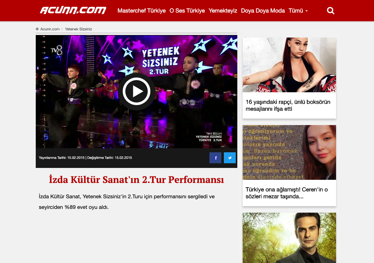 Yetenek Sizsiniz - İzda Kültür Sanat'ın 2. Tur Performansı